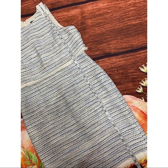 ANN TAYLOR FACTORY - Striped Tweed Sheath Dress with Fringe 6P - Picture 8 of 8
